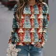 thumbnail image 2 of Sgkm Fashion Womens Tops Christmas Graphic O Neck Oversized Sweatshirt Vibrant Tops for Women Trendy XL Red, 2 of 6