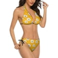 thumbnail image 2 of NICKSUN Women's Bikini Sets, Cute Print Two Piece Bathing Suits Sexy Halter Padded Bikini Swimsuits, 2 of 6