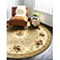 thumbnail image 2 of Unique Loom Tapis Motif Médaillon Versailles 6' x 6' Rond Vert/ivoire, 2 of 10