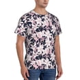 thumbnail image 2 of Bixox Men's Lilies Flowers Printed Short Sleeve Skinny Athletic T-Shirt, 2 of 6