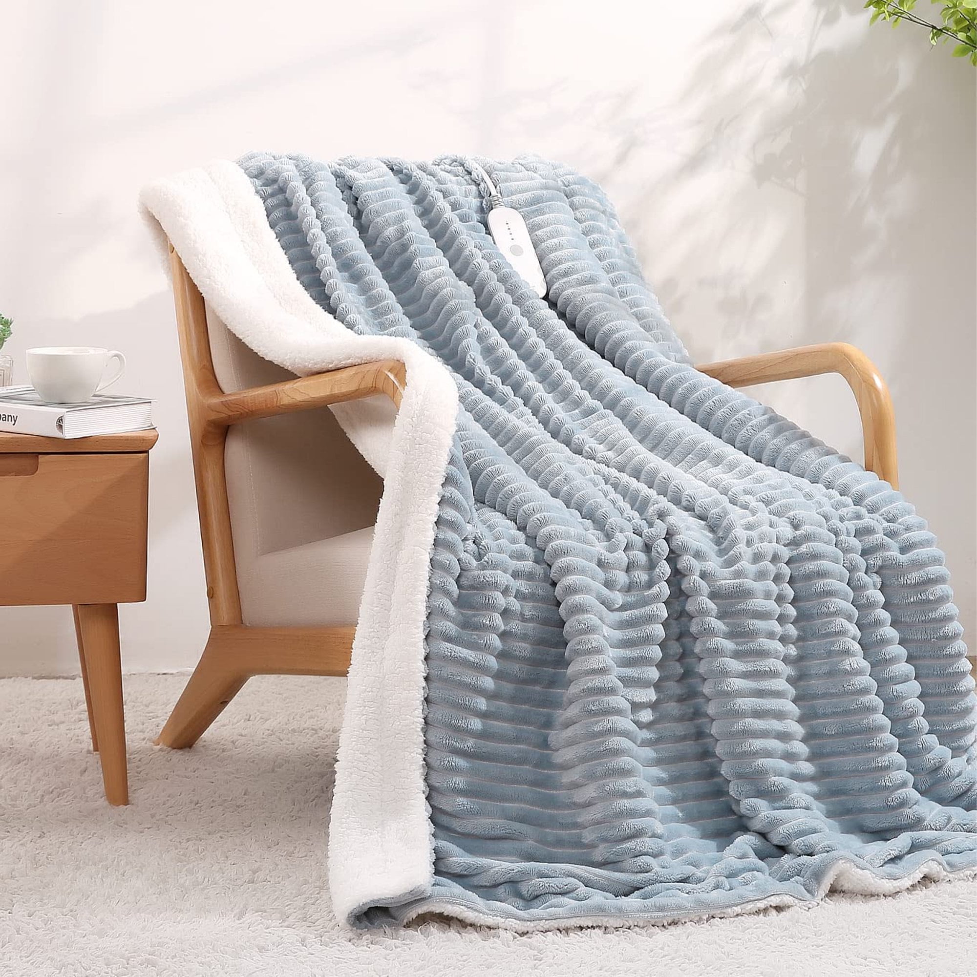 MaxKare Heated Blanket 50" x 60", Electric Heated Throw Blanket with 4