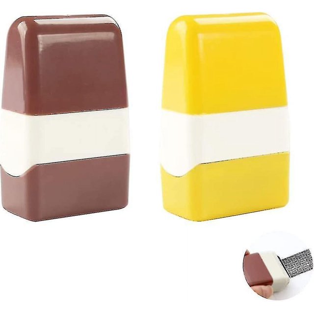 2 Pcs Rodillo Tipo Sceau Confidentiel Código Brouill Bloqueur Dinformations Didentit (caf + Jaune)