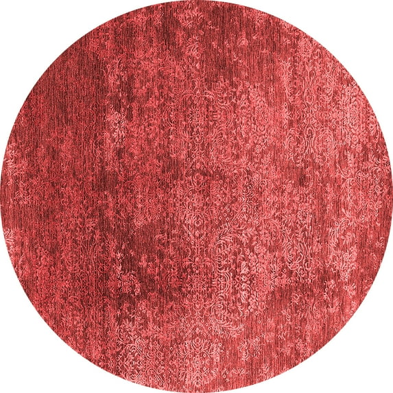Ahgly Company Indoor Round Oriental Red Industrial Area Rugs, 5' Round