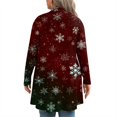thumbnail image 4 of Women's Fall and Winter Fashion Casual Print Long Sleeve Mid-Length Cardigan Jacket, Christmas Theme for Holiday Season,Dark Green,5XL, 4 of 6