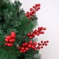 thumbnail image 2 of 2 piezas de 14 bayas de simulación de cabeza decoraciones navideñas rama de fruta roja Rojo Verde, 2 of 5