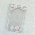 thumbnail image 5 of Heart Daisy Flower Bow Star Border Card Holder Acrylic Transparent Card Holder Photo Card Organizer Slipcover Campus Card Case, 5 of 8