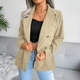 thumbnail image 2 of Vedolay Womens Fall Tops Women's Business Casual Blazer with Lined Double Suit Jacket,Khaki L, 2 of 5