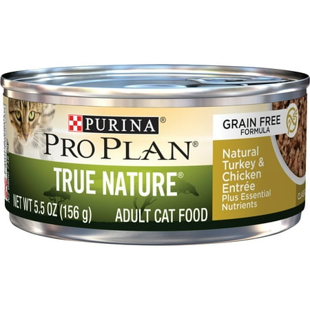 (24 Pack) Purina Pro Plan Grain Free Wet Cat Food Pate, Natural Turkey and Chicken Entree, 5.5 oz. Cans