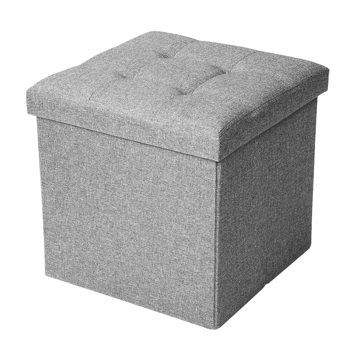New Modern Single Foldable Storage Pouffe Foot Stool Cube Seat Ottoman Toy Box 