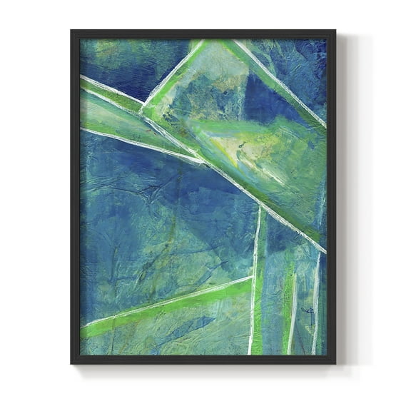 Geometric in Cool IV Framed Print in Black Solid Wood Framed Print No Nail Hanging