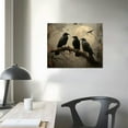 thumbnail image 4 of OBREWY Vintage Crow Picture Dark Academia Paintings Raven Art Print Wall Art Black Bird Picture Gothic Crow Painting Tree Branch Canvas Wall Art Vintage Gothic Artwork for Room 20x16in, 4 of 6