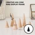 thumbnail image 3 of Thinsont 3 Pieces Home Portable Wood Circular Cone Shaped Ring Display Stand Shop Showcase Rings Storage Holder Rack Jewelry Accessories Type F 3x5cm, 3 of 6