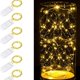 thumbnail image 2 of Cadena de luces a batería (7 piezas), blanco cálido, 1 m, 10 luces LED de cadena en cable de cobre, IP65 a prueba de agua, mini luces de cadena LED a batería para fiestas de cumpleaños, bodas, Navidad, 2 of 5