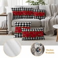 thumbnail image 6 of Valentine's Day Outdoor Waterproof Pillow Covers, Red Roses Floral Leaves Buffalo Plaid Decorative Square Throw Pillowcase Sofa Cushion Sham for Patio/Couch/Chair, 18"x18" 2 Pack, 6 of 8