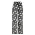 thumbnail image 3 of Xfvqtps Womens Fuzzy Pajama Pants Star Print Straight Wide Leg Flannel Elastic Cozy Comfortable Soft Fashion Thickened Warm Winter Home Leisure Wear Long Pants Lounge Pants Gray L, 3 of 9