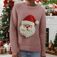 thumbnail image 5 of BODOAO Christmas Sweater for Women Retro Cute Santa Claus Graphic Long Sleeve Knitted Crew Neck Xmas Pullover Tops Novelty Funny Creweck Knit Pullover Sweaters Holiday Party Graphic Sweatshirts, 5 of 6