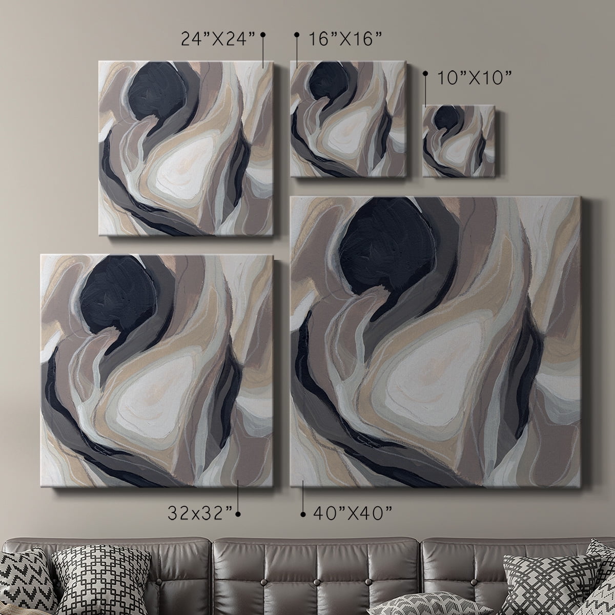 Wexford Home Stone Ripple II-Premium Gallery Wrapped Canvas, 40" x 40" - Ready to Hang