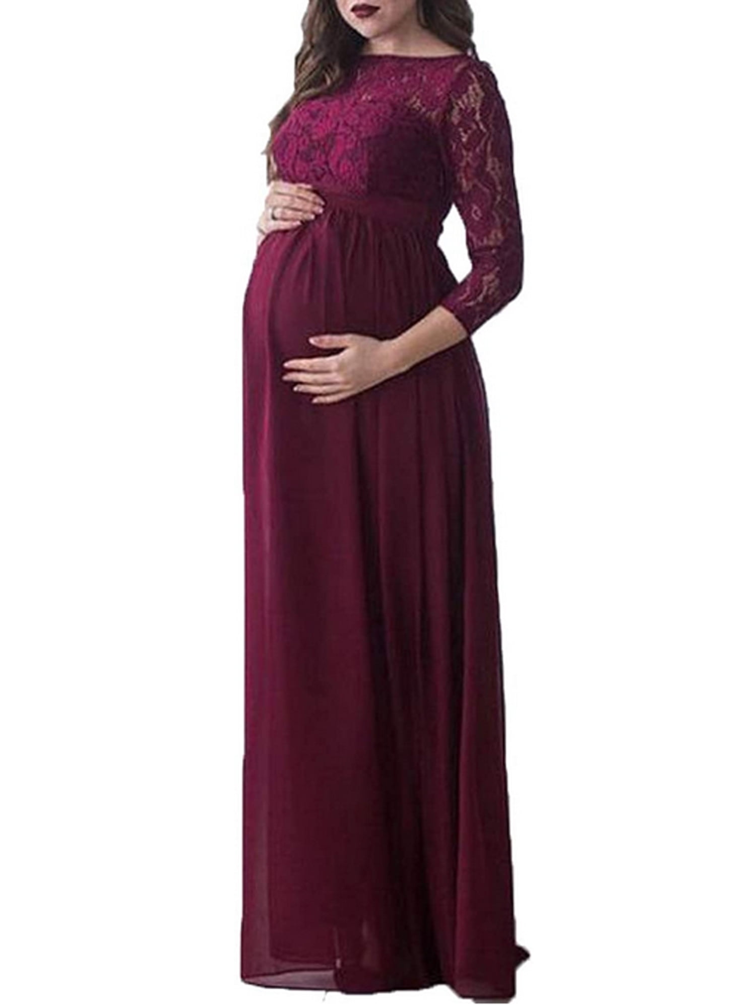 red wine maternity dress