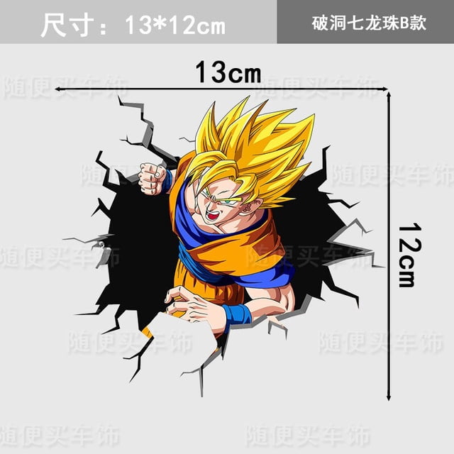 Pegatina de coche de Goku de Dragon Ball, calcomanías creativas decorativas para carrocería de coche, accesorios de cubierta de arañazos de coche, estilo divertido