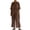 #03 Brown 【Stock up on Your Favorite Colors】, variant on Women's Linen Blend Jacket And Suspenders Jumpsuit Two-Piece Set, Natural Waist Wide Leg Pantsuit, Functional Pockets, Perfect for Business Casual, Summer Wedding, or | CSEONE,Black L