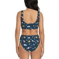 thumbnail image 3 of Wukai Modern Modern Excavator Women's Bikini Set Two Piece,wimsuit High Waisted V Neck Twist Front Adjustable Spaghetti Straps Bathing Suit-Small, 3 of 7