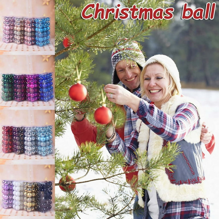 Wovilon Home Christmas Ball Ornaments, 36 PCs Xmas Tree Decorations,  Holiday Hanging Balls (Golden, 1.57) 