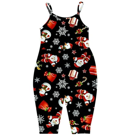 

Binmer Toddler Baby Girl Jumpsuits Strap Romper Christmas Wapiti Pants With Pockets