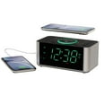 thumbnail image 3 of Emerson SmartSet Wireless Charging Dual Alarm Clock Radio, Bluetooth Speaker, USB, 1.4" Aqua LED Display, ER100202, 3 of 10