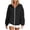 Black, variant on Women's Hooded Jacket with Side Pockets Adjustable Drawstring Hood Sweatshirt Jacket Comfort Casual Zip Up Hoodies for Women Trendy Ruched Long Sleeve Plain Sweatshirt M