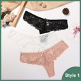 thumbnail image 3 of Bragas de encaje para mujer, ropa interior Sexy, Tanga, lencería, parte trasera en T, tentación, cintura baja, Tanga transparente, 3 piezas, 3 of 5