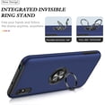 thumbnail image 4 of Case for Xiaomi Redmi 9A, Dual Layer Hard Military Phone Case with 360 Degree Ring Stand Silicone Bumper (Camera Protection) Magnetic Car Holder Protective Phone Cover Protector - Blue, 4 of 8