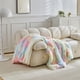thumbnail image 5 of Manta de franela de terciopelo mullido 39x59in | Poliéster súper suave y ligero | Sofá cálido y acogedor Decoración del sofá cama | Resistente a todas las estaciones | Rosa, gris, azul, gris claro, 5 of 9