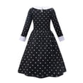 thumbnail image 4 of Disfraz de Halloween para niños y niñas, disfraz elegante de Merlina Adams, vestido tutú de capas góticas con cinturón, Cosplay de fiesta de cumpleaños elegante, 4 of 5