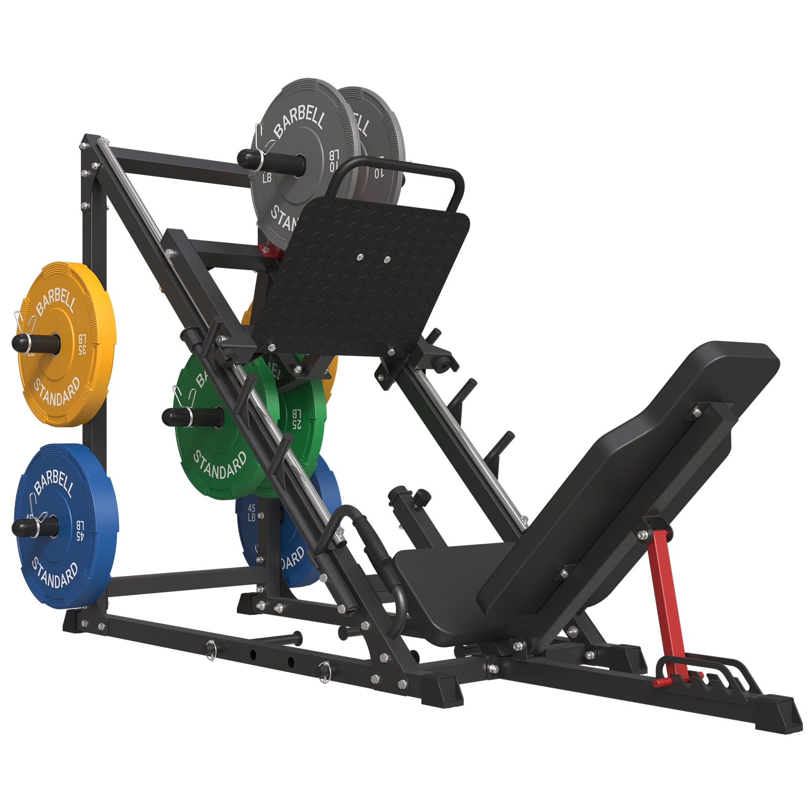 Syedee Adjustable Leg Press Machine, 2000LBS Capacity, Black, 230LBS Weight Plates