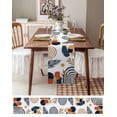 thumbnail image 3 of ERUNPONLY Bohemian Nordic Table Runner - 108 Inch Long Middle Century Abstract Palm Tree Cotton and Linen Blended Dress Scarves Farmhouse Table Runner for Kitchen Dining, Coffee Table, 13" x 108", 3 of 8
