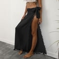 thumbnail image 6 of YueHuiYing Women Sarong Ruffle Tie Swimsuit Cover Up Skirt Chiffon Beach Wrap Long Sheer Bathing Suit Cover Ups, 6 of 7