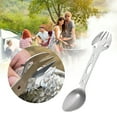 thumbnail image 2 of Cuillère Multifonctionnelle Vaisselle Extérieure Fourchette en Acier Inoxydable Ouvre-Bouteille Clé pour Pique-Nique Camping Randonnée Pêche, 2 of 8
