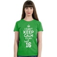 thumbnail image 2 of P&B SWEET SIXTEEN IT'S MY BIRTHDAY! Women's T-shirt, Green, M, 2 of 4