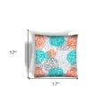 thumbnail image 3 of 17" X 17" Orange And White Zippered Floral Throw Indoor Outdoor Pillow, 3 of 5