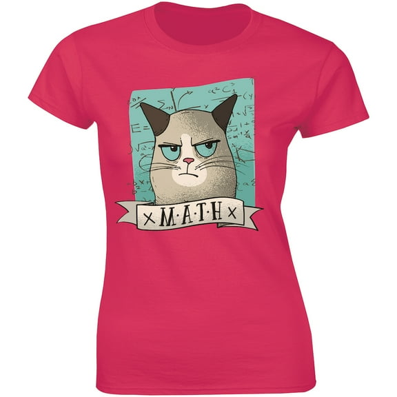 Math Funny Cute Cartoon Angry Cat Face Beautiful Gift Idea Women's T-Shirt