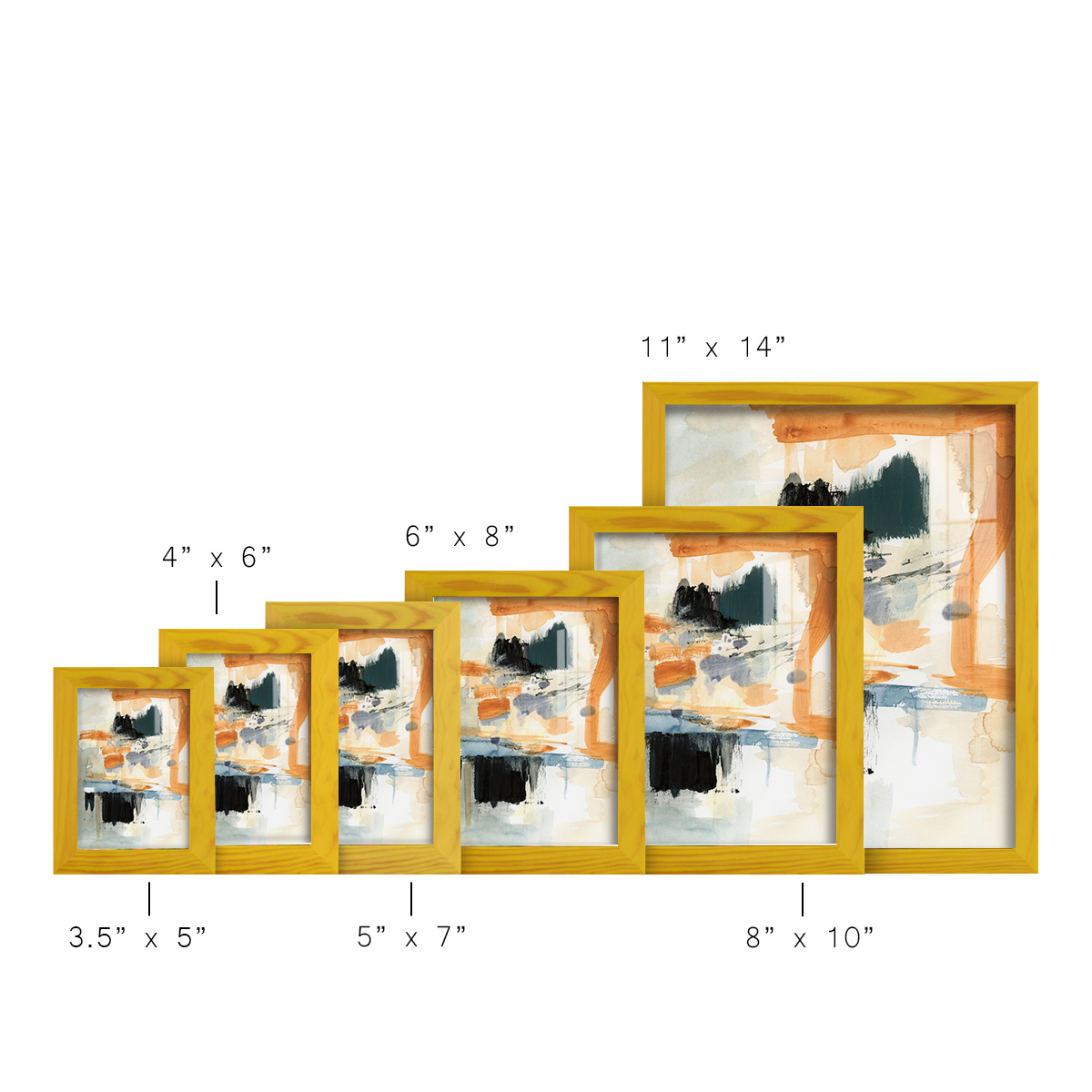 Seria II - Framed Print w/glass - Sunflower Yellow