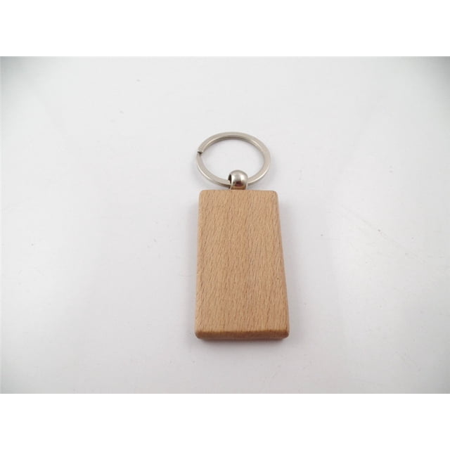 4 piezas de llavero de madera en blanco, 32 * 53 mm Rectángulo de bricolaje Llavero de madera personalizado Llavero de madera natural creativo para pirograbado artesanal de bricolaje XianweiShao 8390611326647