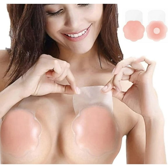 RAPOBRIX 1Pairs Nippleless Covers, Silicone Breast Lift Reusable Breast Pasties Petals
