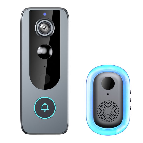 Sonnette et Caméra Wi‐Fi Intelligentes en une Vue en Direct et Alertes Audio Bidirectionnelles avec Mouvements, Captations Instantanées Automatiques et Enregistrements Locaux