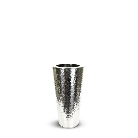 Orren Ellis Hammered Stainless Steel Floor Vase Orren Ellis Hammered Stainless Steel Floor Vase