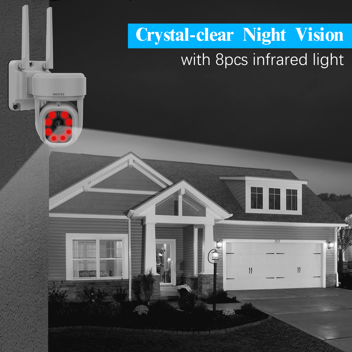 OOSSXX 5MP Outdoor Wireless PTZ Security Camera System, 10-Channel Security All-in-One Monitor, WIFI Cameras System