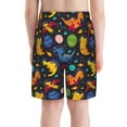 thumbnail image 3 of Rocae Dinosaurs in Space for Teen Beach Trunks Boys Swim Trunks with Compression Liner Quick Dry Board Shorts, 3 of 9