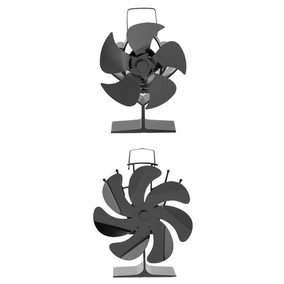 2x Quemador de con Ventilador de de Energía Térmica 110x145mm 5 Cuchillas 165x195mm 7 Cuchillas perfecl Ventilador de estufa de calor