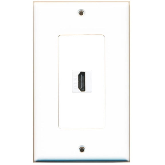 RiteAV 1 HDMI Port Female-Female Wall Plate Decorative - White