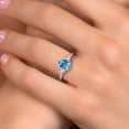thumbnail image 4 of Gem Stone King 925 Silver and 10K Yellow Gold Swiss Blue Topaz and Pink Lab Grown Diamond Engagement Ring for Women | 1.80 Cttw | Oval Checkerboard 8X6MM | Gemstone November Birthstone | Size 7, 4 of 6